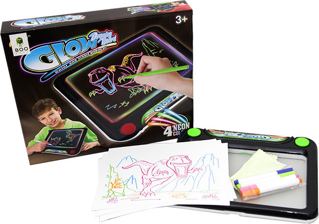 Μαγικός Φωτεινός Πίνακας Ζωγραφικής - Boo Games Glow Drawing Board με 3 Σχέδια Δεινόσαυροι 